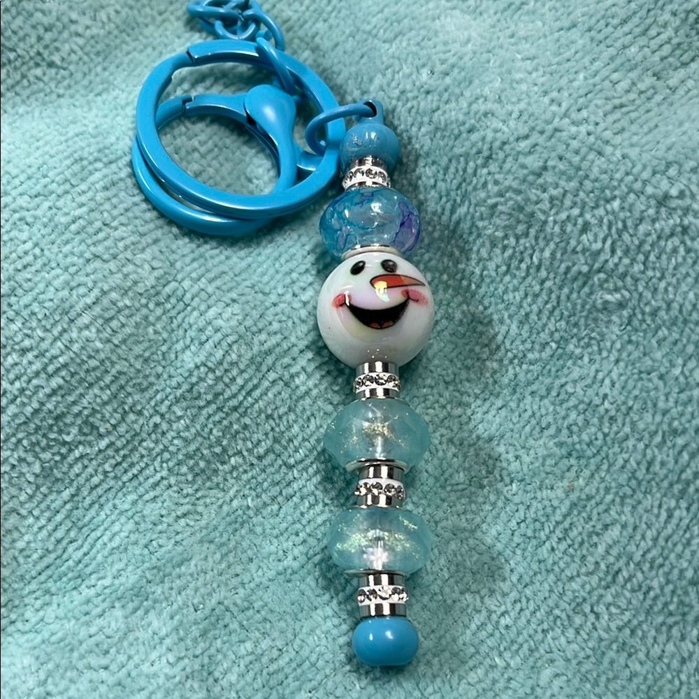 Blue Snowman Keychain for Kids